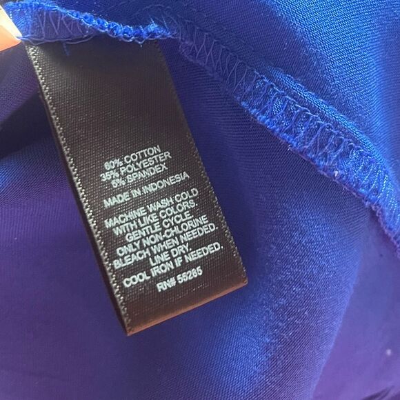Express royal blue romper flatter sleeves wide leg size Small - Picture 6 of 6